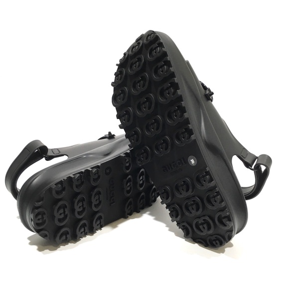 GUCCI HORSEBIT PLATFORM SANDALS -BLACK RUBBER -WOMEN’S US 9 -NEW - Picture 9 of 9
